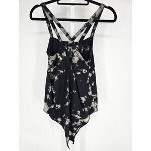 Killstar Womens Sz XXL Bodysuit Tank Top Black Gray Tie Dye Strappy